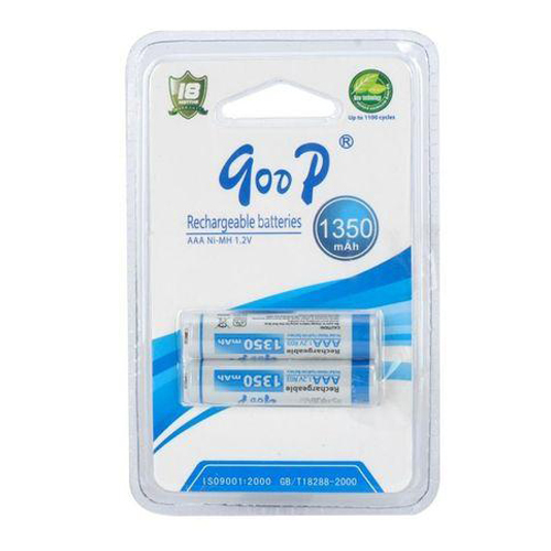 Low Carbon and Environment Friendly GOOP LR06 AA 1.2V 1800mAh Ni-MH Rechargeable Battery - 2Pcs